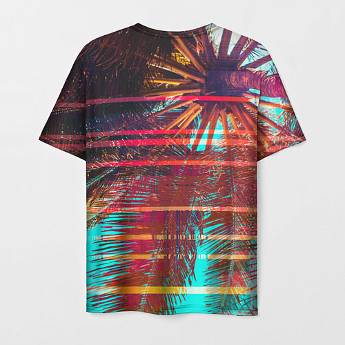 Мужская футболка Palm glitch art / 3D-принт – фото 2