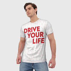 Футболка мужская Drive Your Live: Red, цвет: 3D-принт — фото 2