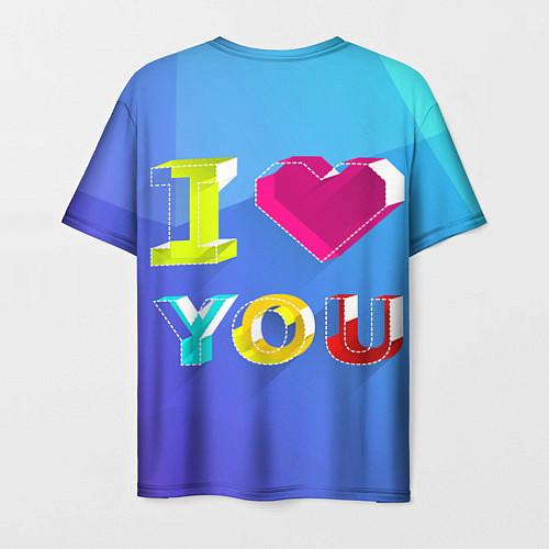 Мужская футболка I LOVE YOU / 3D-принт – фото 2