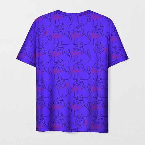 Мужская футболка Котята, фиолетовые котята / 3D-принт – фото 2