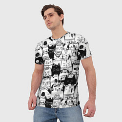 Футболка мужская Котики, цвет: 3D-принт — фото 2
