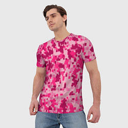 Футболка мужская Розовый камуфляж, цвет: 3D-принт — фото 2