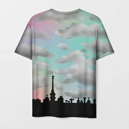 Мужская футболка Разноцветное небо Петербурга / 3D-принт – фото 2