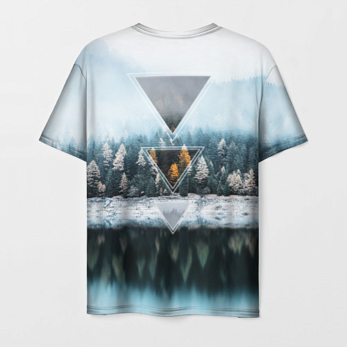 Мужская футболка Зимнее озеро / 3D-принт – фото 2