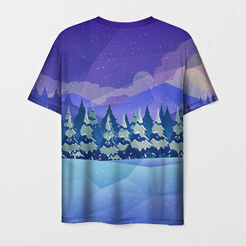 Мужская футболка Зимний лес / 3D-принт – фото 2