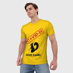 Футболка мужская Dont Panic covid-19, цвет: 3D-принт — фото 2