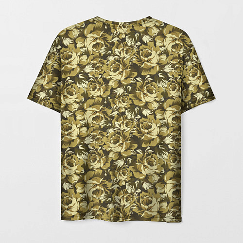 Мужская футболка Золотой камуфляж из роз / 3D-принт – фото 2