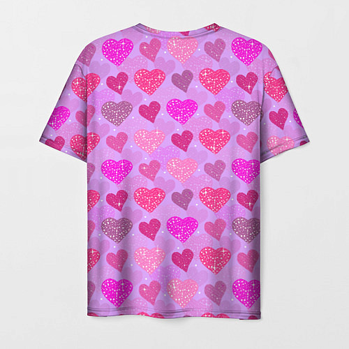 Мужская футболка Розовые сердечки / 3D-принт – фото 2