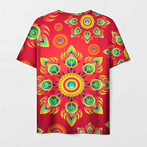 Мужская футболка Цветок перья жар-птицы / 3D-принт – фото 2