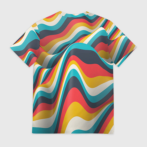 Мужская футболка Цветные волны / 3D-принт – фото 2