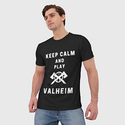Футболка мужская Keep calm and play Valheim, цвет: 3D-принт — фото 2