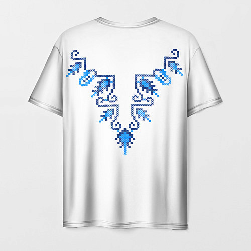 Мужская футболка Славянский узор сине-голубой / 3D-принт – фото 2