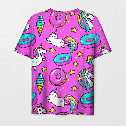 Мужская футболка Единороги с пончиками / 3D-принт – фото 2