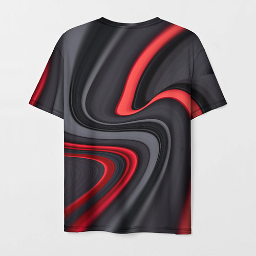 Мужская футболка Черные и красные линии / 3D-принт – фото 2