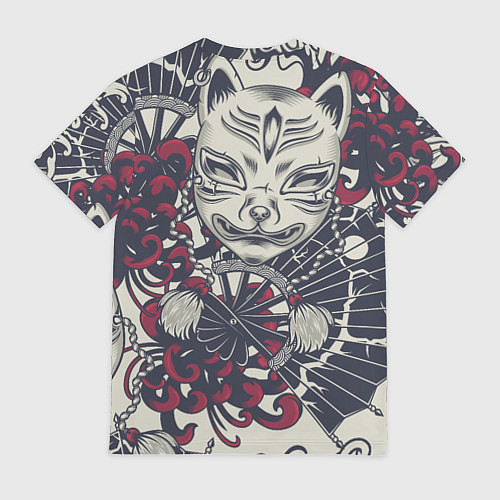 Мужская футболка Маска Кицунэ Маска лисы / 3D-принт – фото 2