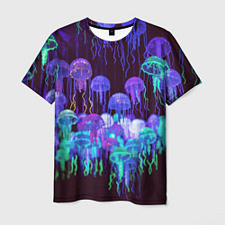 Футболка мужская Неоновые медузы, цвет: 3D-принт