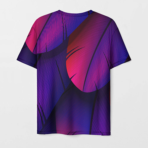 Мужская футболка Фиолетовые Перья / 3D-принт – фото 2