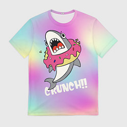 Футболка мужская Акула с пончиком Сrunch, цвет: 3D-принт