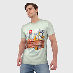 Футболка мужская Happy Labour day, цвет: 3D-принт — фото 2