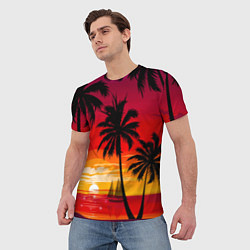 Футболка мужская Гавайский закат, цвет: 3D-принт — фото 2