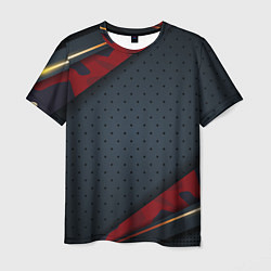 Футболка мужская 3D Dark red & black, цвет: 3D-принт