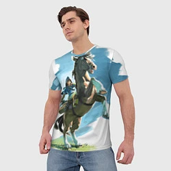 Футболка мужская Линк на коне, цвет: 3D-принт — фото 2