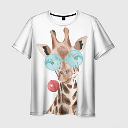 Футболка мужская Жираф в очках, цвет: 3D-принт
