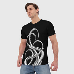 Футболка мужская Octopus Black and White, цвет: 3D-принт — фото 2