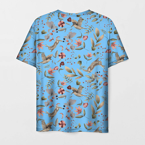 Мужская футболка Кролик и Синичка / 3D-принт – фото 2