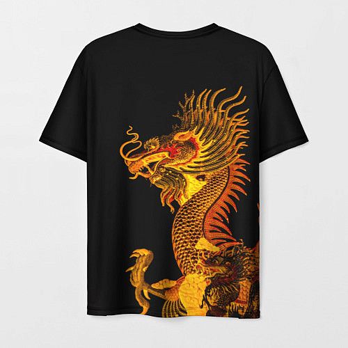 Мужская футболка Золотой китайский дракон / 3D-принт – фото 2
