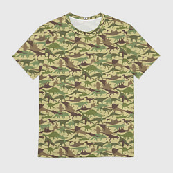 Мужская футболка Динозавры камуфляж
