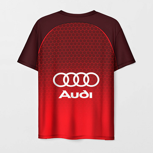 Мужская футболка AUDI красная сетка / 3D-принт – фото 2