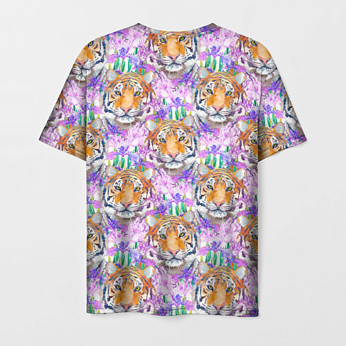 Мужская футболка Тигр в цветах / 3D-принт – фото 2