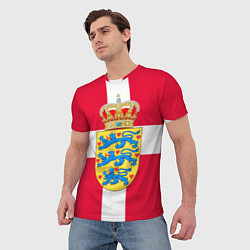 Футболка мужская Дания Герб и флаг Дании, цвет: 3D-принт — фото 2