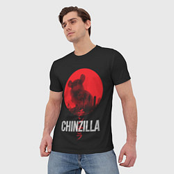 Футболка мужская Chinzilla red, цвет: 3D-принт — фото 2