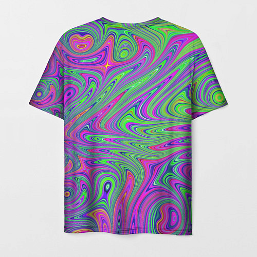 Мужская футболка Неоновый абстрактный узор / 3D-принт – фото 2