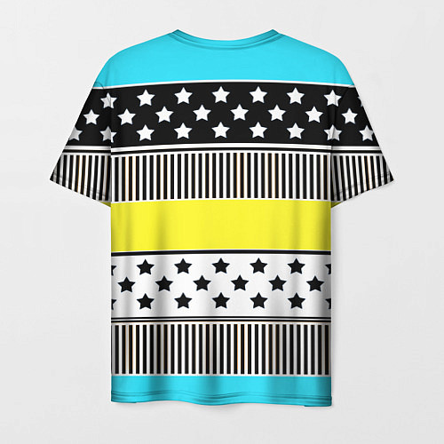 Мужская футболка Неоновый яркий полосатый узор / 3D-принт – фото 2