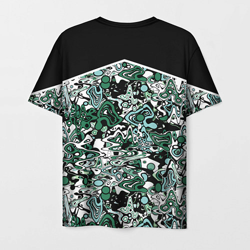 Мужская футболка Черно-зеленые каракули / 3D-принт – фото 2