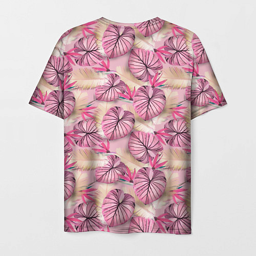 Мужская футболка Розовый тропический узор / 3D-принт – фото 2