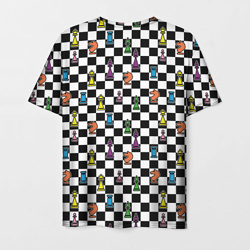 Мужская футболка Яркая шахматная доска / 3D-принт – фото 2