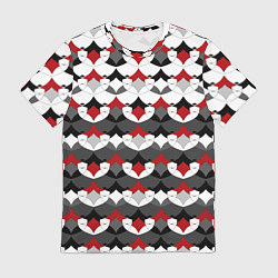Мужская футболка Абстрактный красно-серый узор