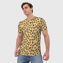 Футболка мужская Желтый леопардовый принт, цвет: 3D-принт — фото 2
