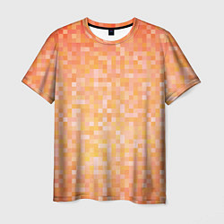 Футболка мужская Оранжевая пиксель абстракция, цвет: 3D-принт