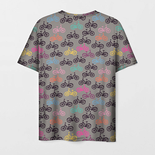 Мужская футболка Цветные велосипеды паттерн / 3D-принт – фото 2