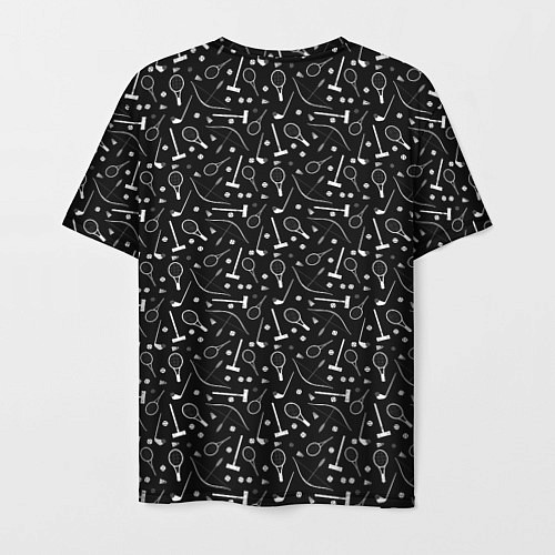 Мужская футболка Черно-белый спортивный узор / 3D-принт – фото 2