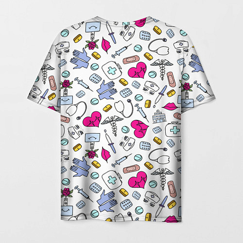 Мужская футболка Медицинский паттерн / 3D-принт – фото 2