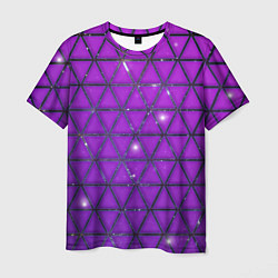 Футболка мужская Фиолетовые треугольники, цвет: 3D-принт