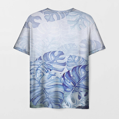 Мужская футболка Синие листья / 3D-принт – фото 2