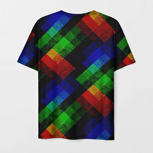 Мужская футболка Разноцветный мраморный узор / 3D-принт – фото 2