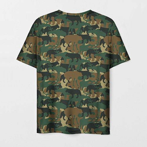 Мужская футболка Охотник камуфляж из зверей / 3D-принт – фото 2